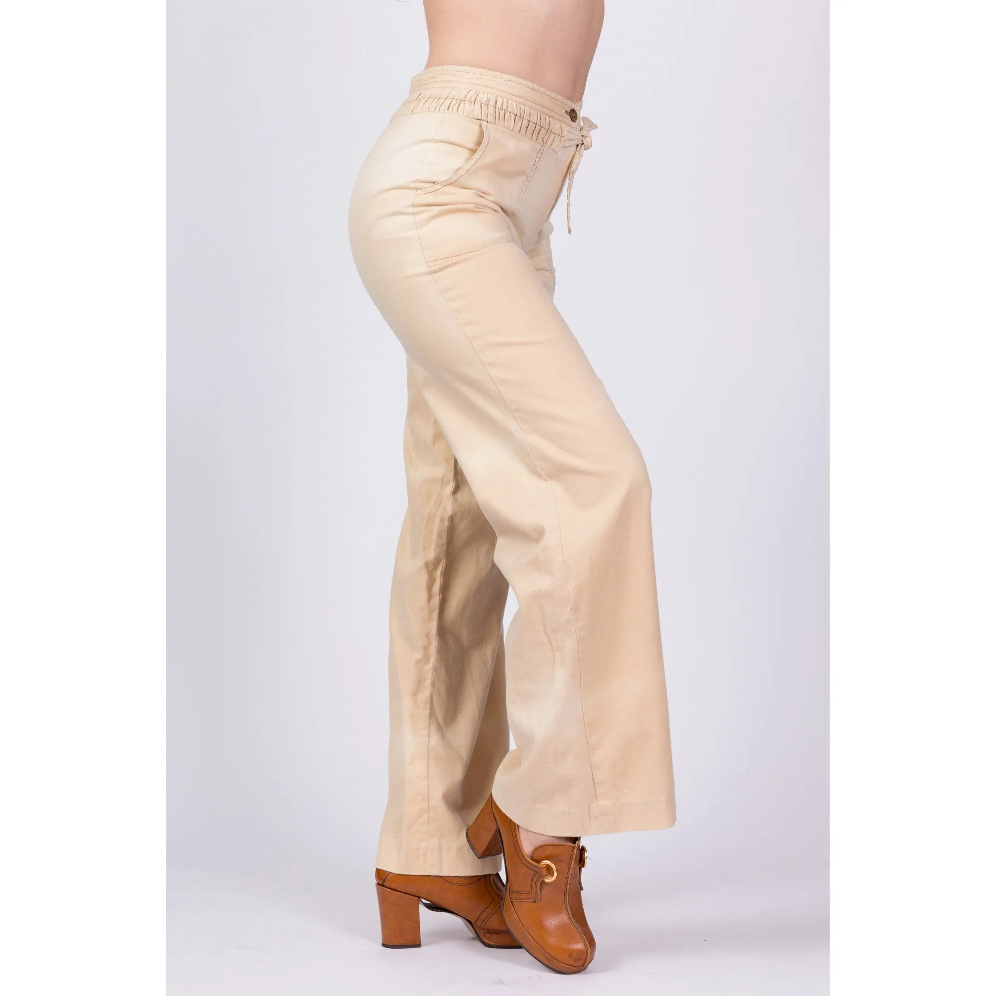 70s Sun-Faded Khaki Trousers - Small, 27.5"