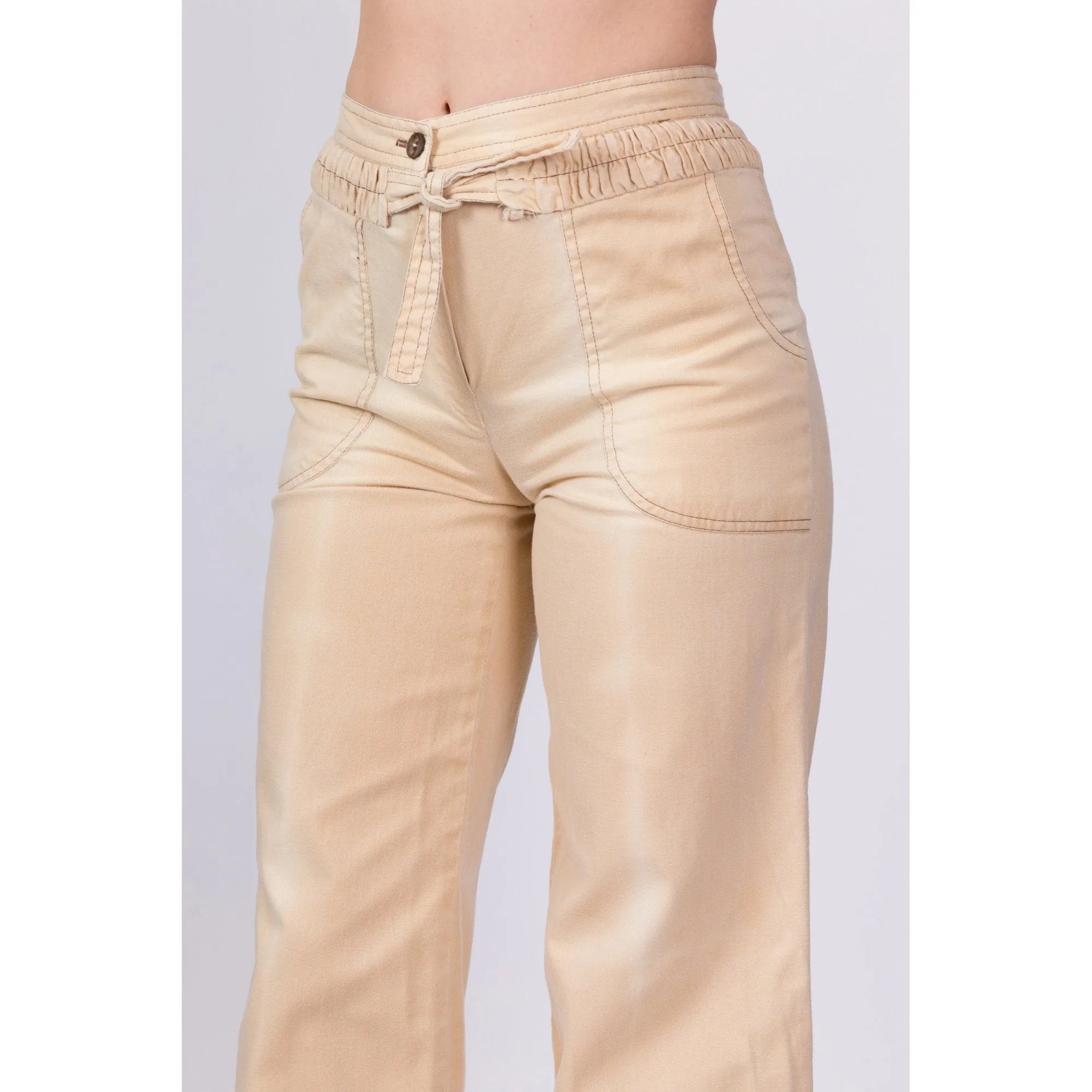 70s Sun-Faded Khaki Trousers - Small, 27.5"