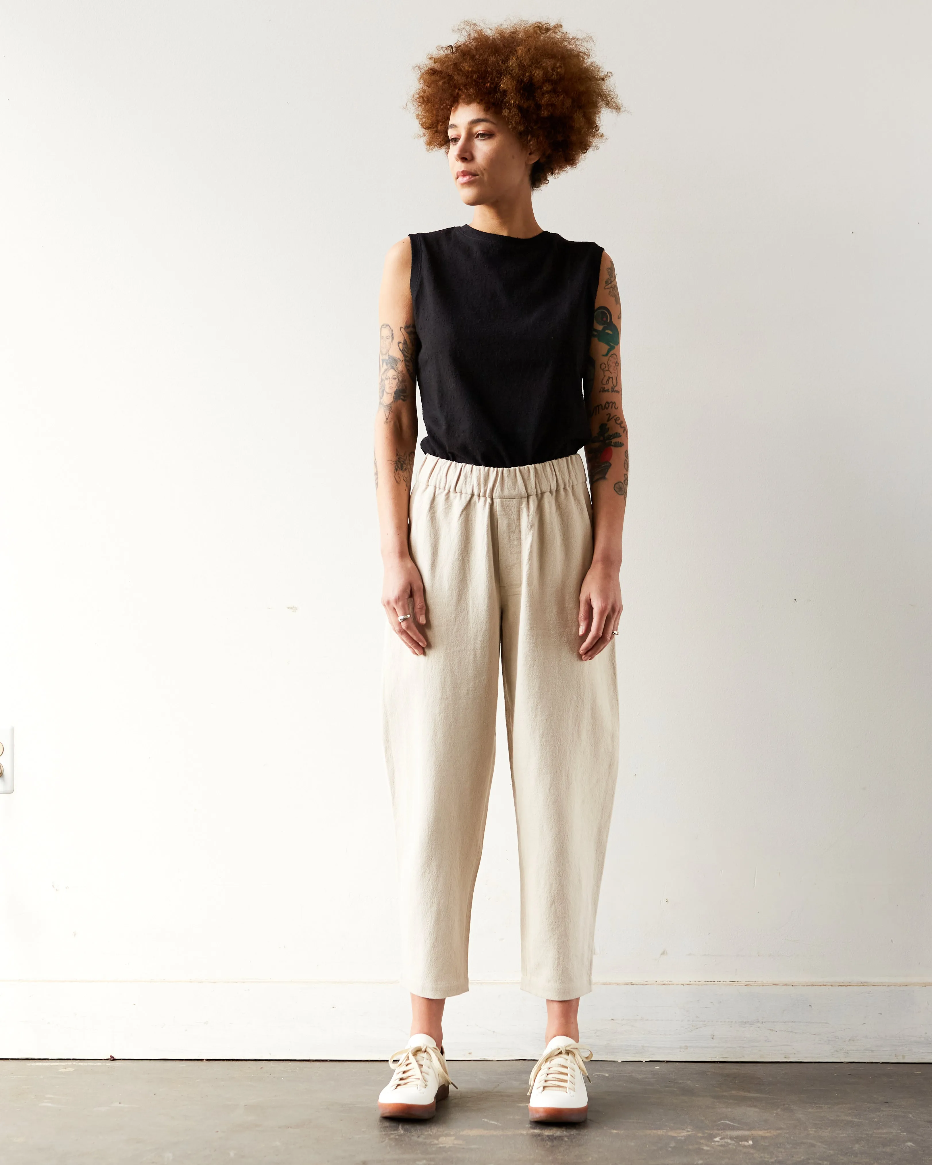 7115 Elastic Pull-Up Trouser, Canvas Oatmeal