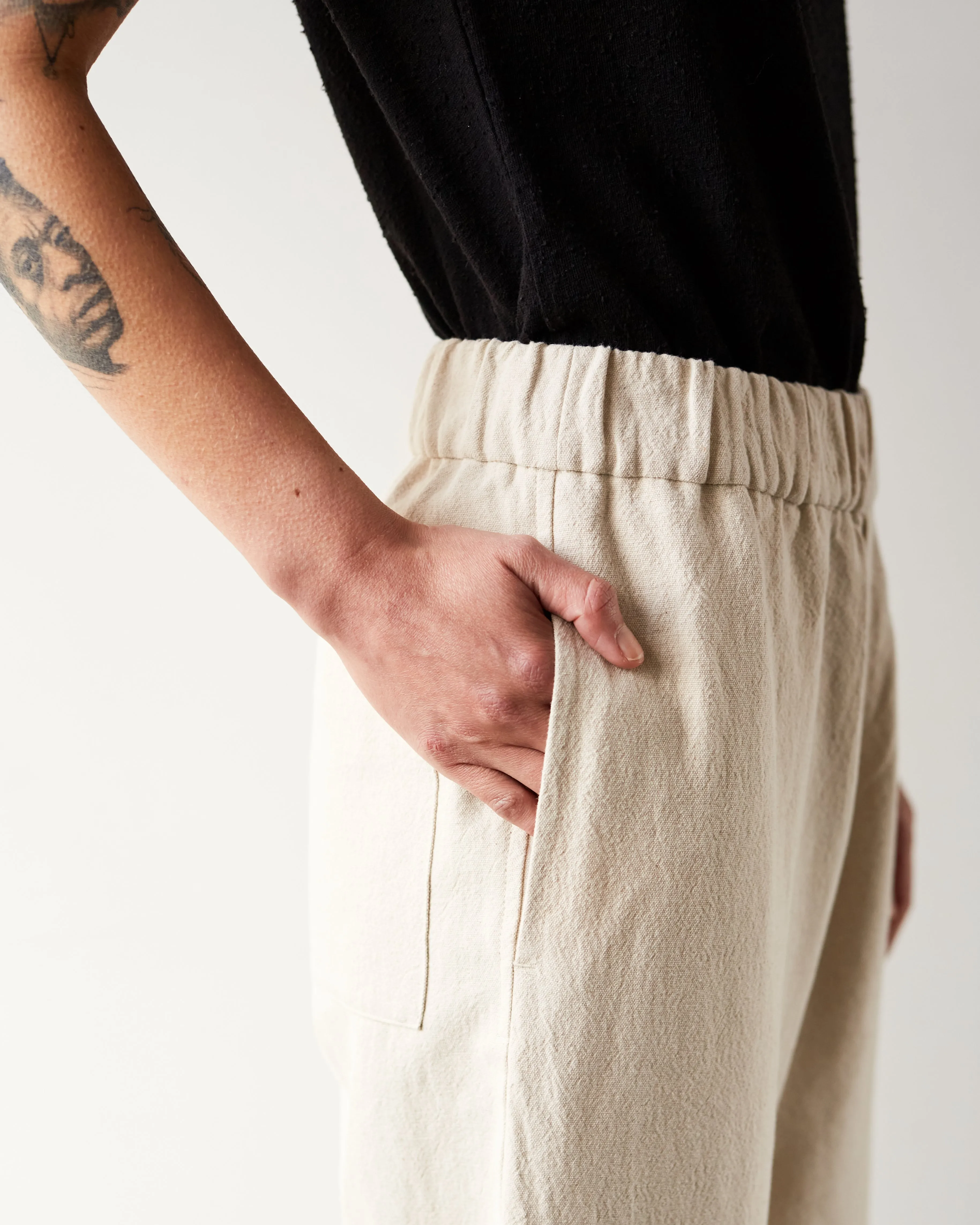 7115 Elastic Pull-Up Trouser, Canvas Oatmeal