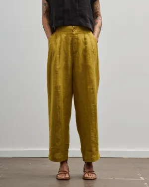 7115 Linen Pleated Trousers, Mustard