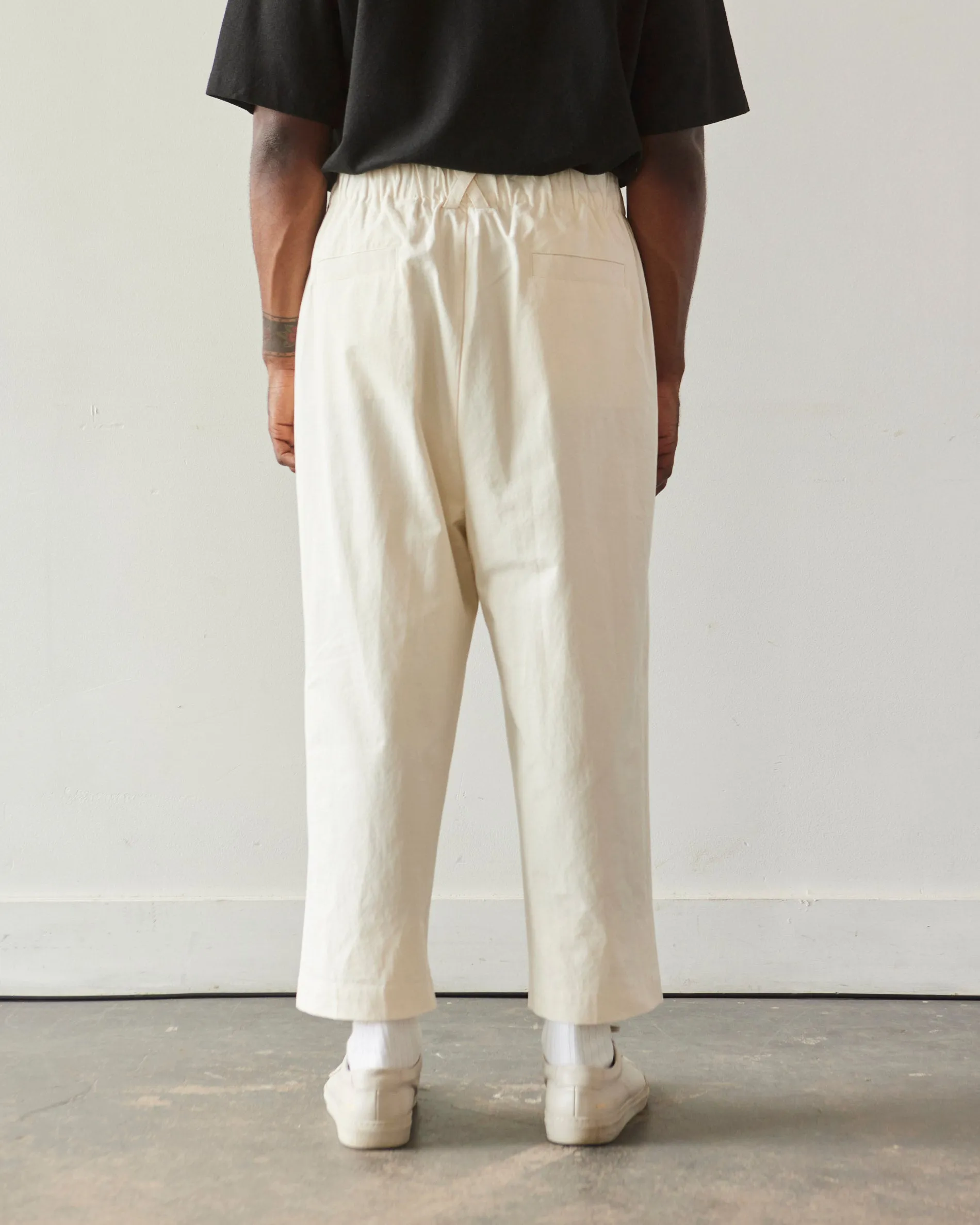 7115 Unisex Elastic Drop-Crotch Trousers, Off-White