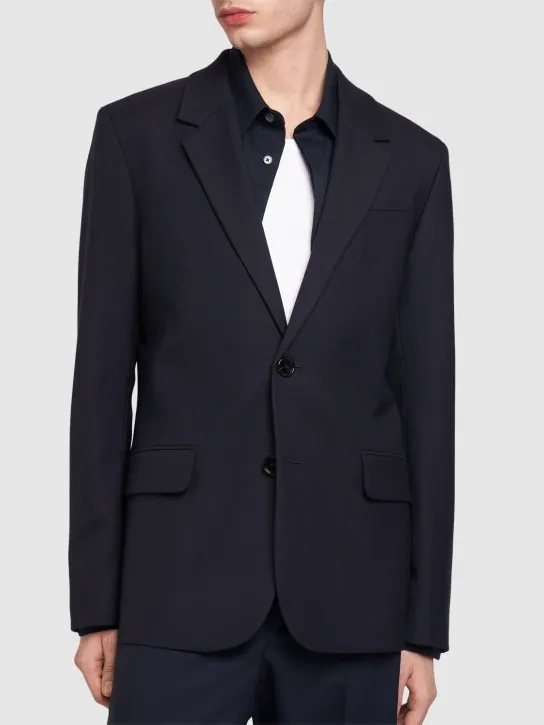 AMI Paris   Single breasted wool gabardine blazer 