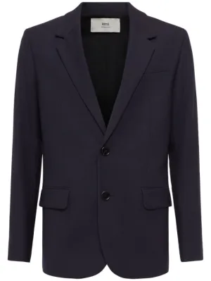 AMI Paris   Single breasted wool gabardine blazer 