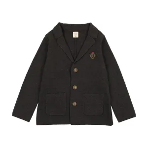 Analogie Dark Grey Crest Knit Blazer