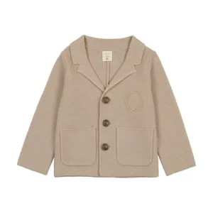 Analogie Taupe Crest Knit Blazer