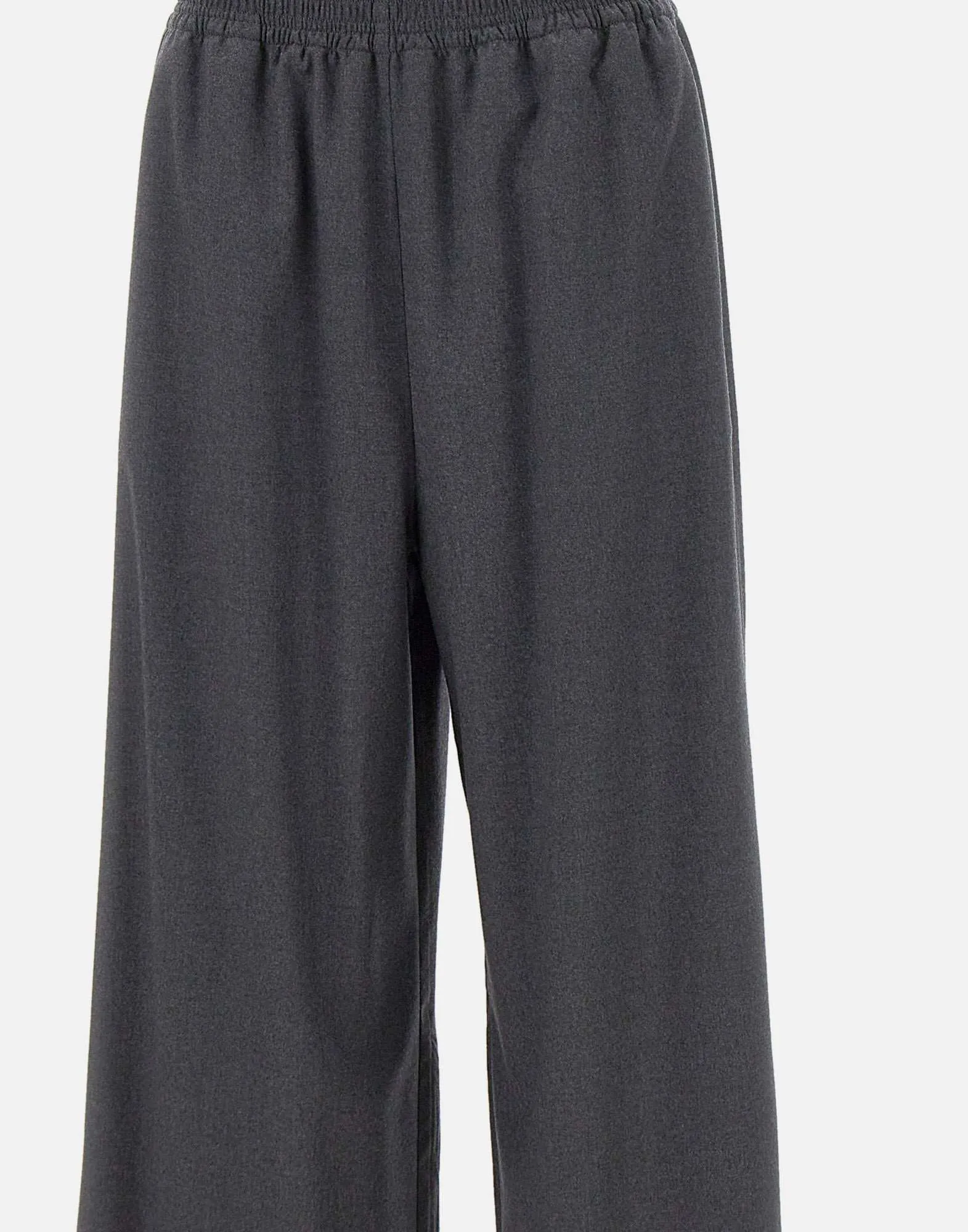 Anthracite Grey Wool Wide Leg Trousers