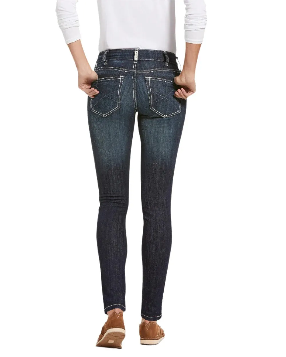 Ariat Womens Real Mid Rise Outseam Ella Skinny Jeans