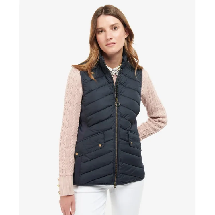 Barbour Ladies Stretch Cavalry Quilt Gilet - Dark Navy/Dark Navy Marl