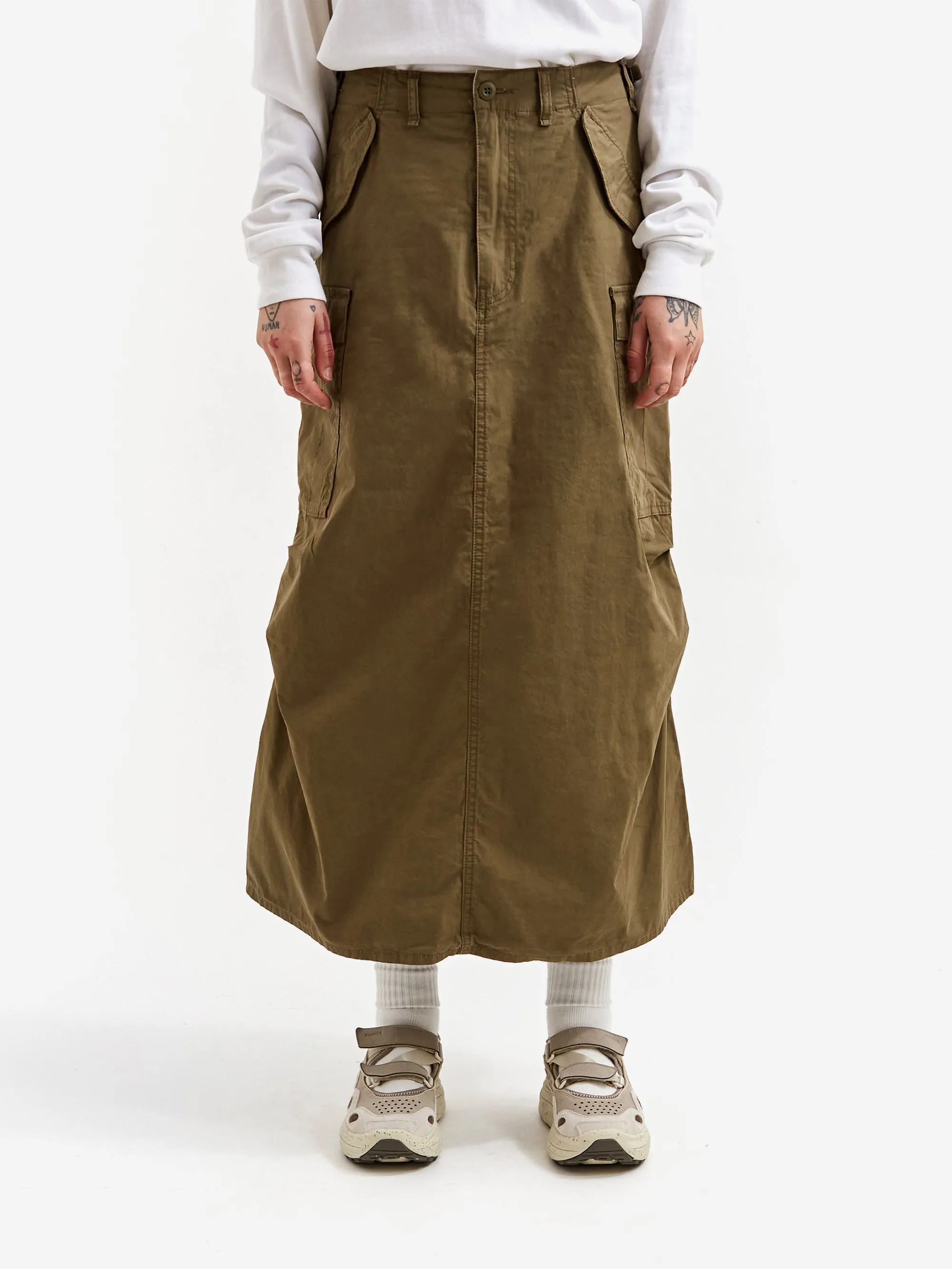 Beams Boy Typewriter M-65 Skirt - Olive