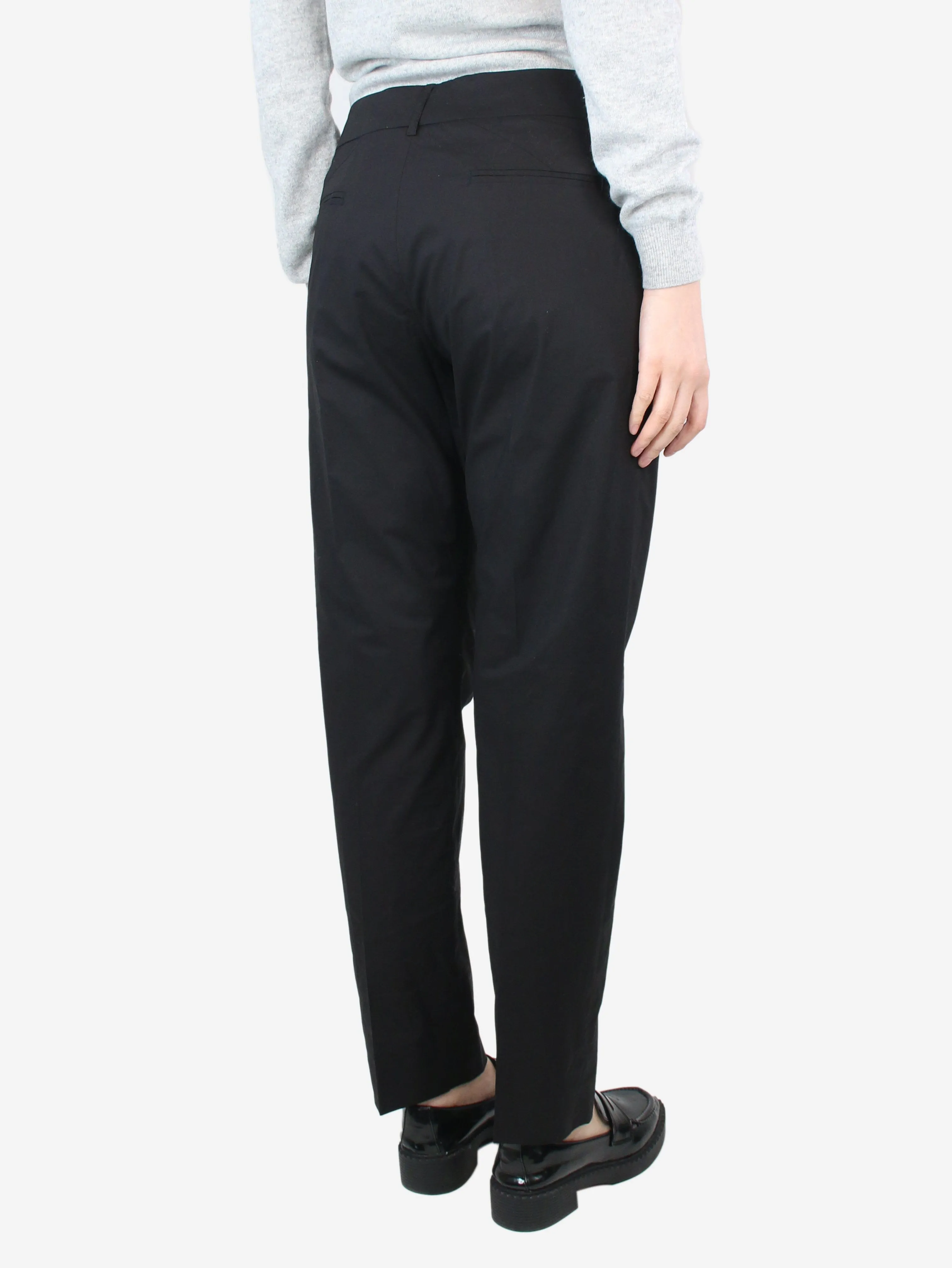 Black cotton trousers - size UK 14