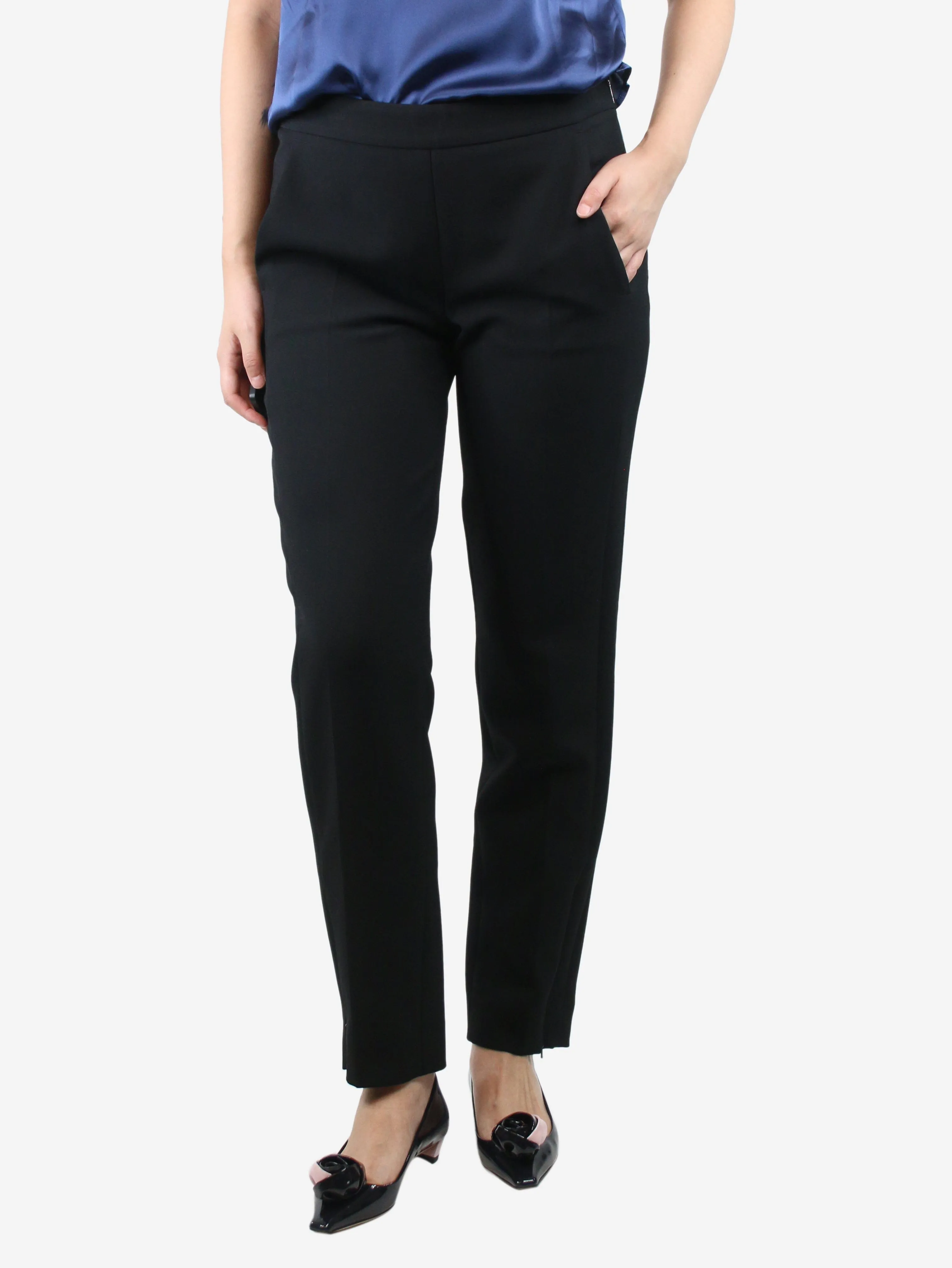 Black tapered trousers - size UK 12