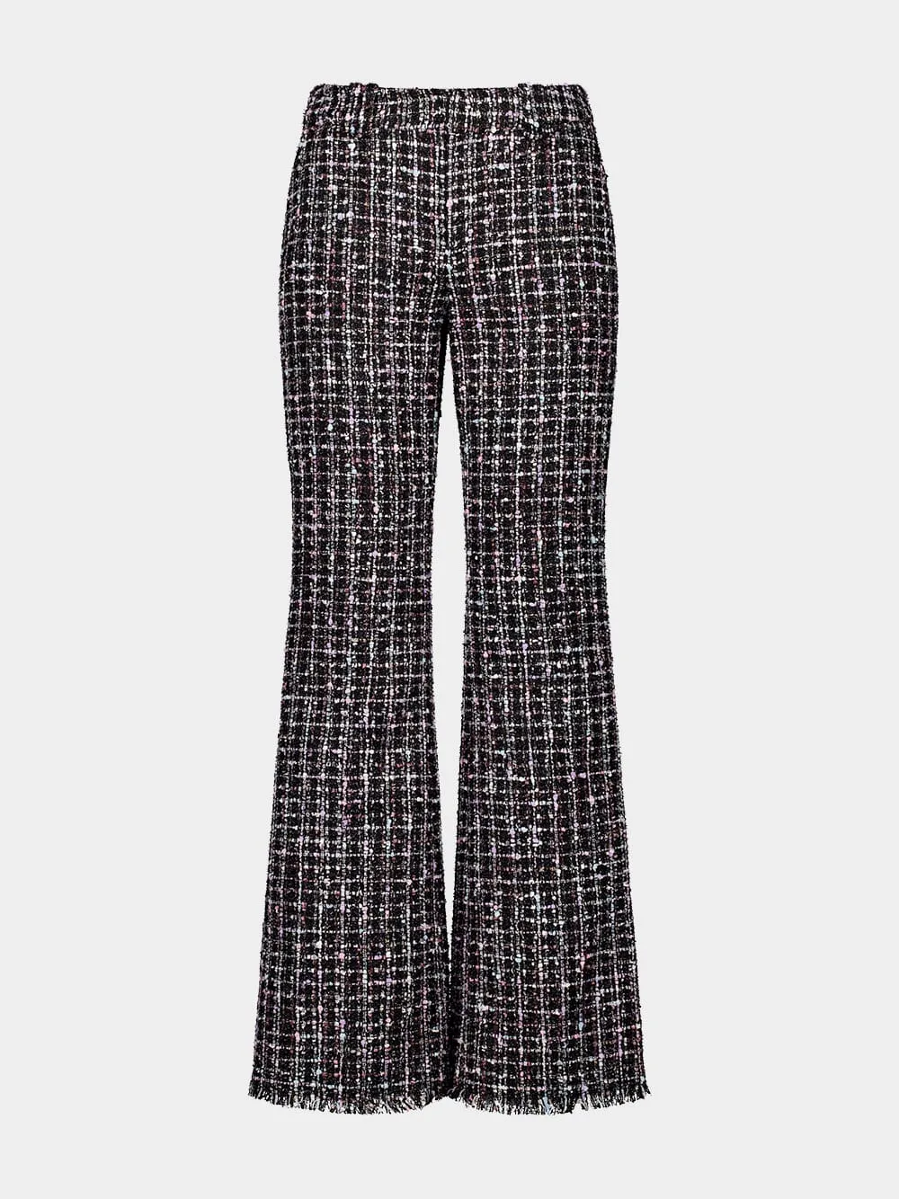 Black Tweed Flared Pants