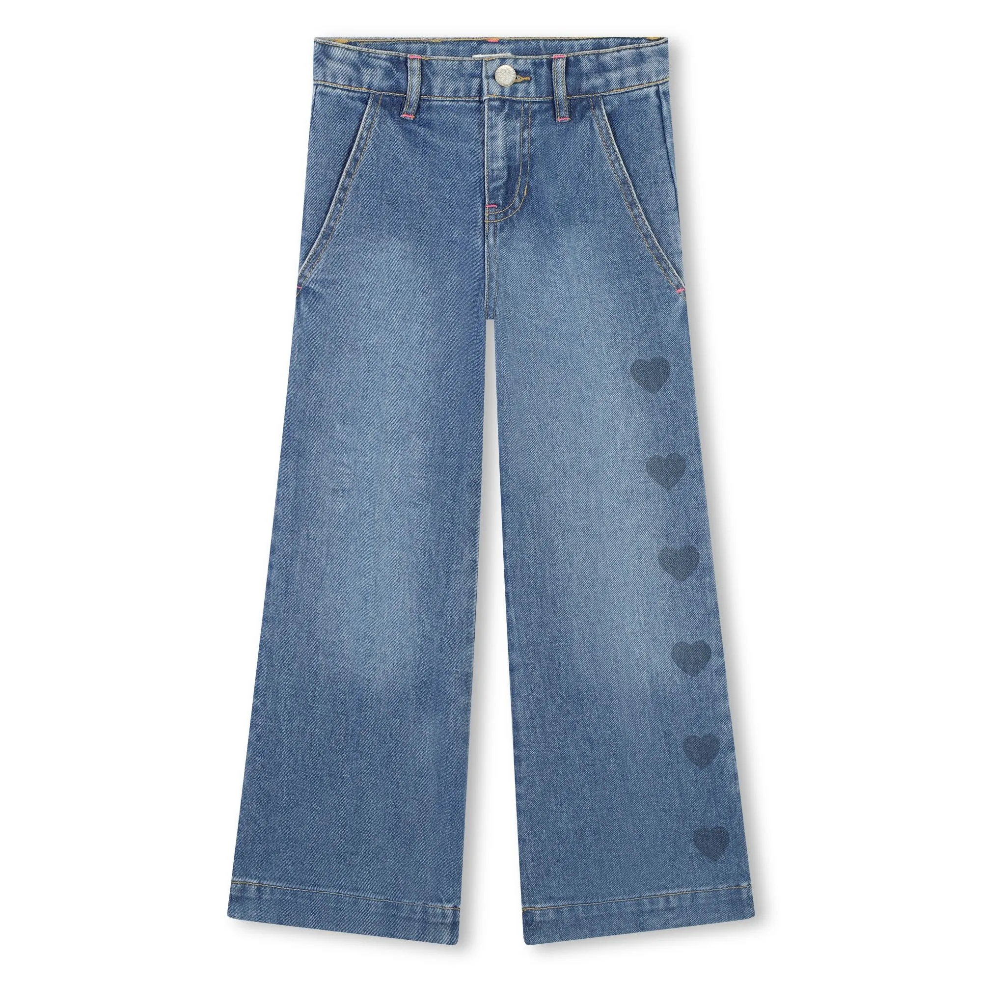 Blue Wide Leg Denim Trousers