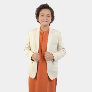 BOYS WOOL BLAZER ELBOW PATCH -Fawn