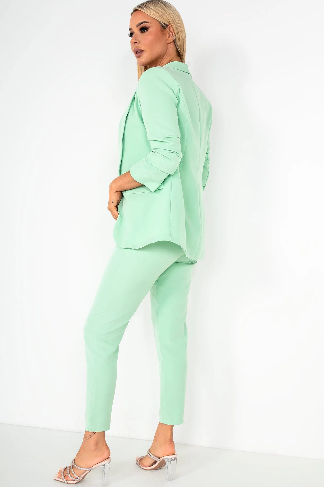 Brinley Mint Belted Cigarette Trousers