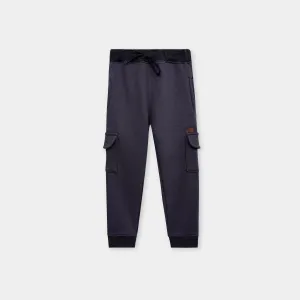 Charcoal 4 pocket trouser in fleece fot kids