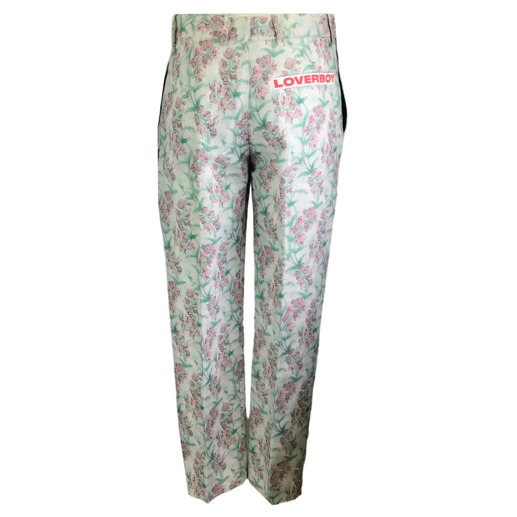 Charles Jeffrey Loverboy Green Multi Blooms Print Slim Fit Martini Trouser