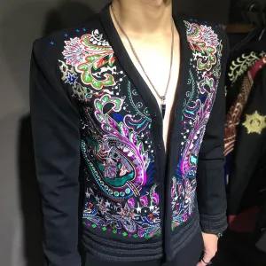 Chinese Stitching Embroidery Blazer