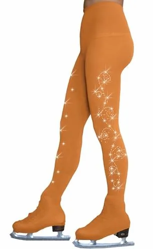 ChloeNoel TF3330 2 Crystal Medium Tan with crystals Adult Figure Skate Tights