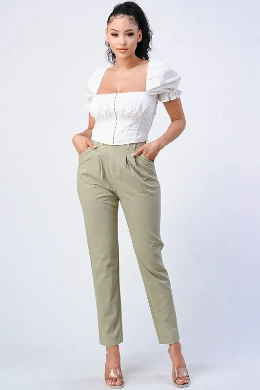 CLASSIC FOLD-UP TROUSERS WITH ELASTIC WAIST