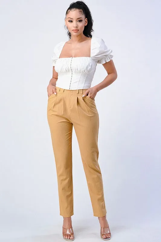 CLASSIC FOLD-UP TROUSERS WITH ELASTIC WAIST