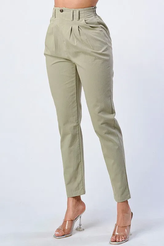 CLASSIC FOLD-UP TROUSERS WITH ELASTIC WAIST