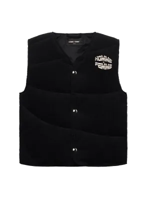 Corduroy Puffer Vest Black