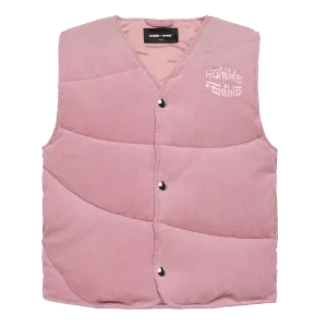 Corduroy Puffer Vest Pink