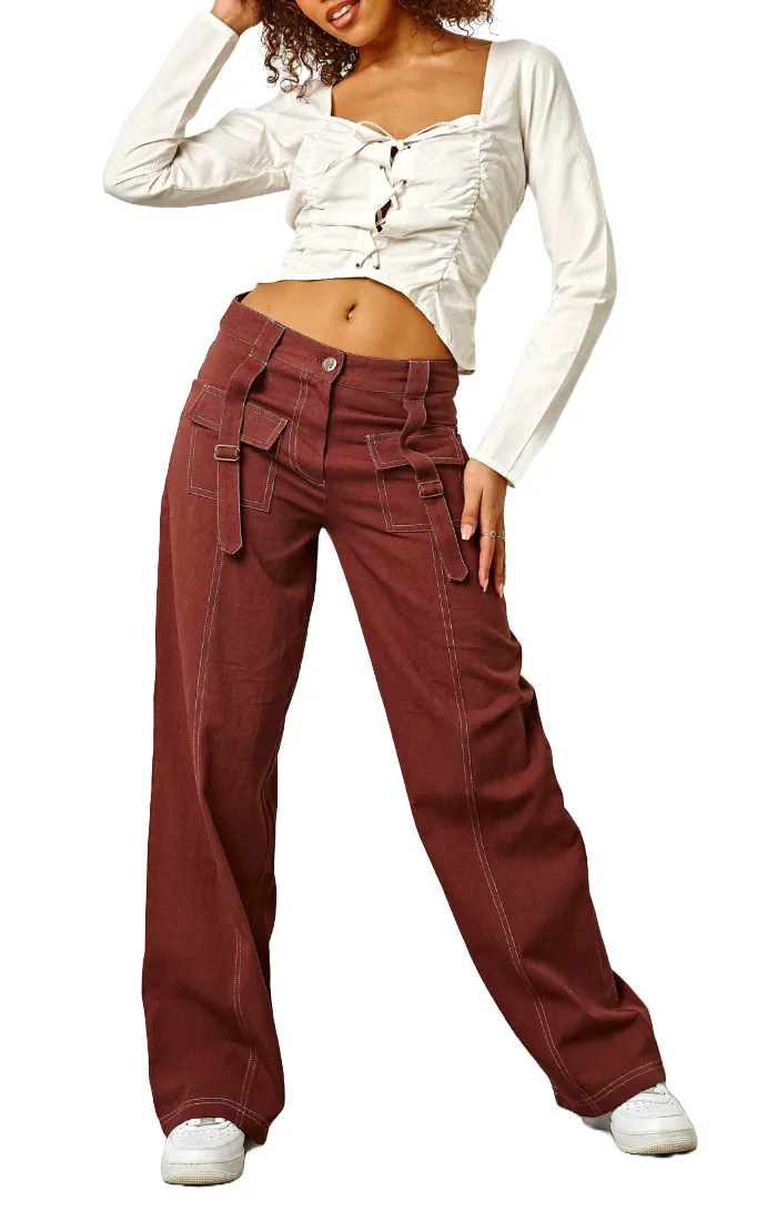 DAISY STREET- Contrast Stitched Trousers