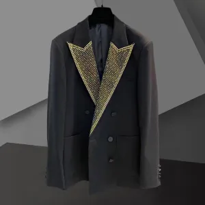 Dazzling Gold Rhinestone Blazers