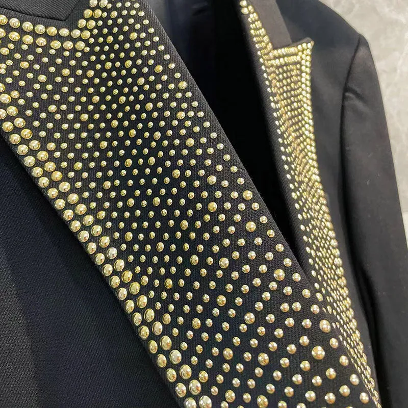 Dazzling Gold Rhinestone Blazers