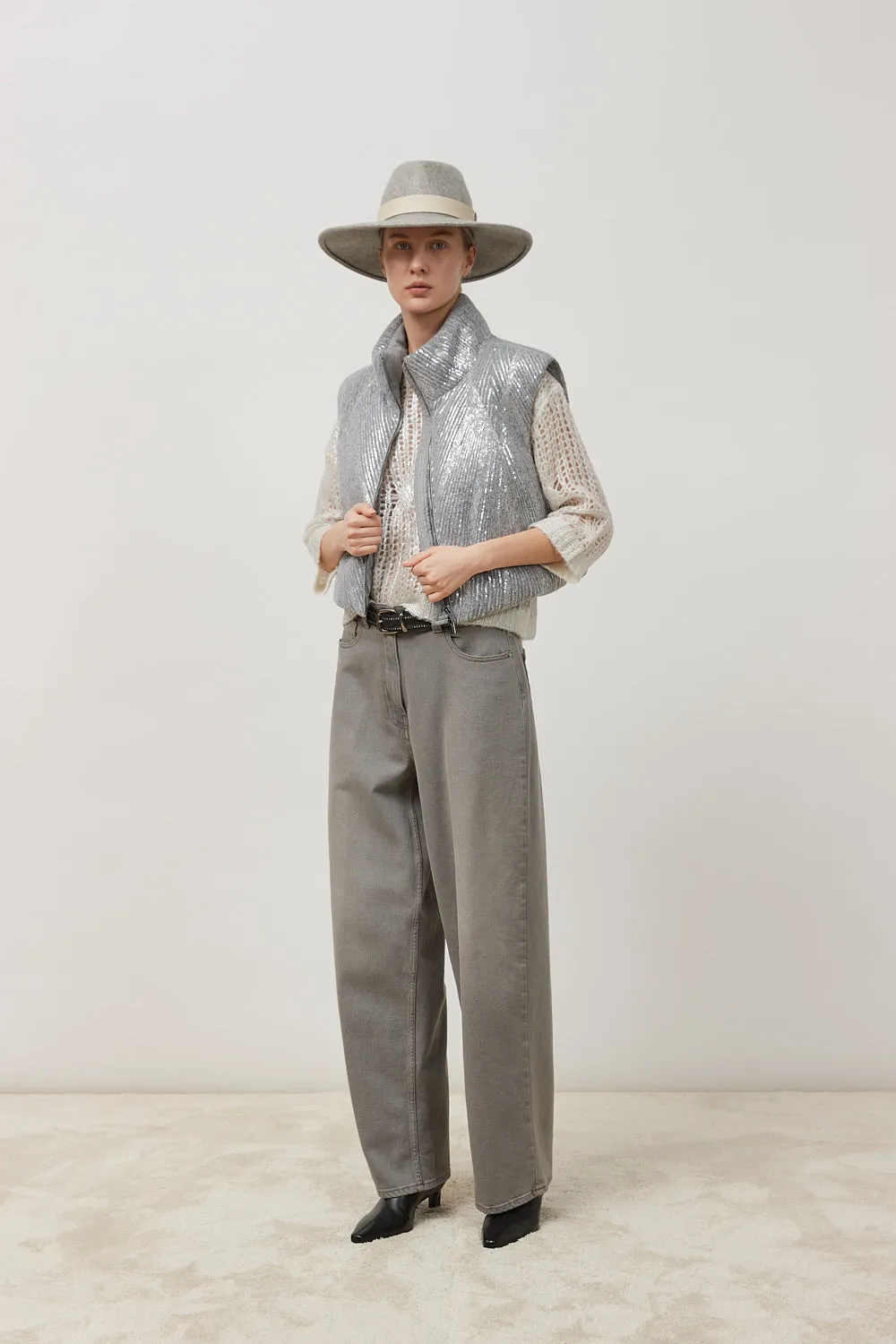 Denim baggy oversize trousers