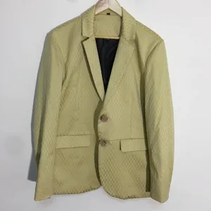 Diamond Grid Yellow Green Blazer