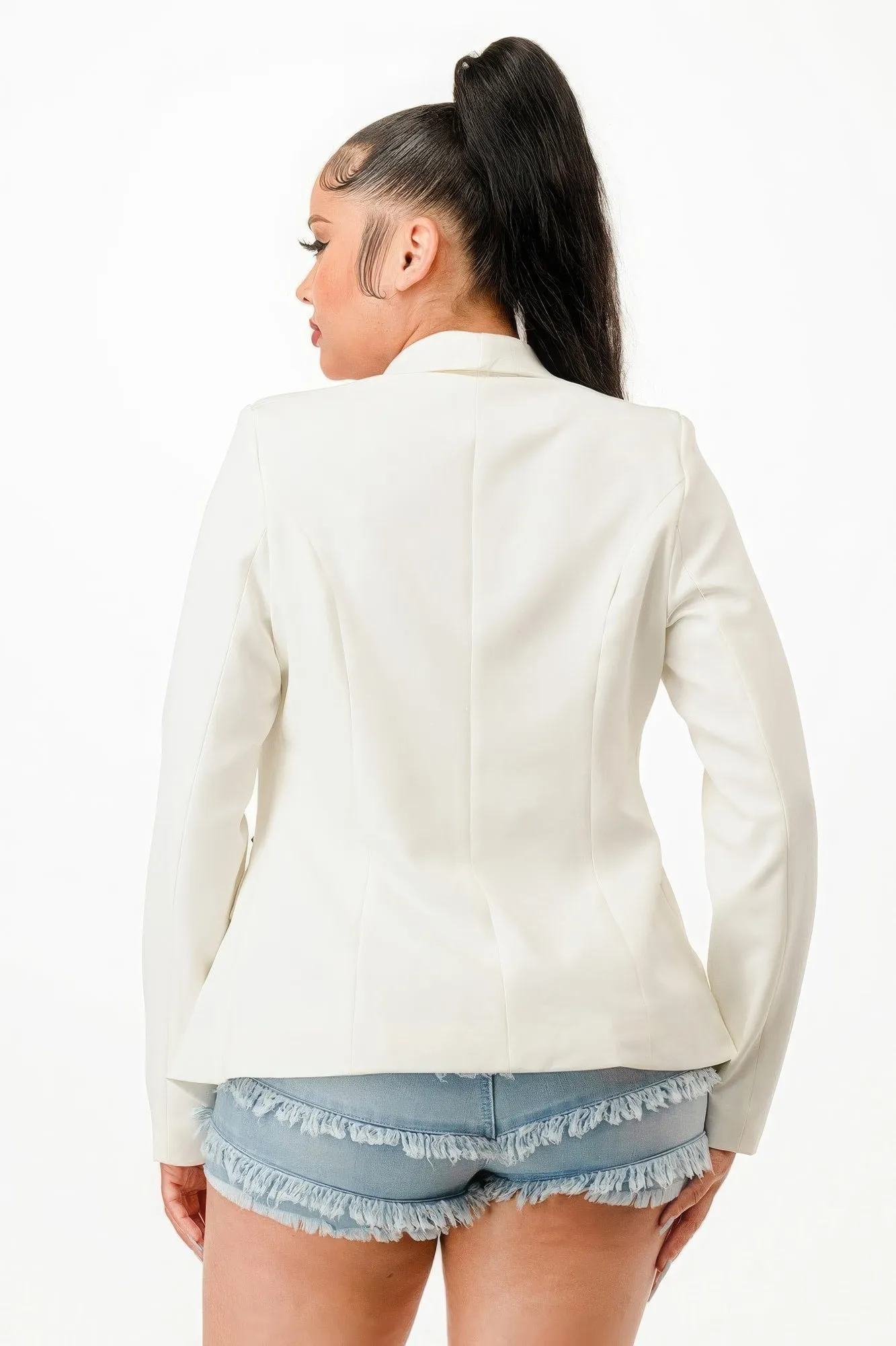 Double Breasted Blazer Jacket - classic White | Fashion M&J