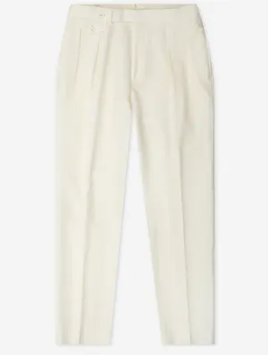 Double Pleat Trousers Cream