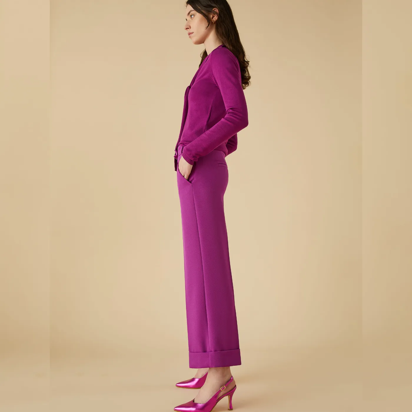 Emme Marella Babila Trouser | Magenta