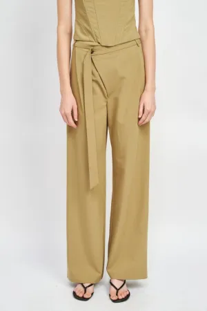 Emory Park ASYMMETRICAL LONG BELT TROUSERS