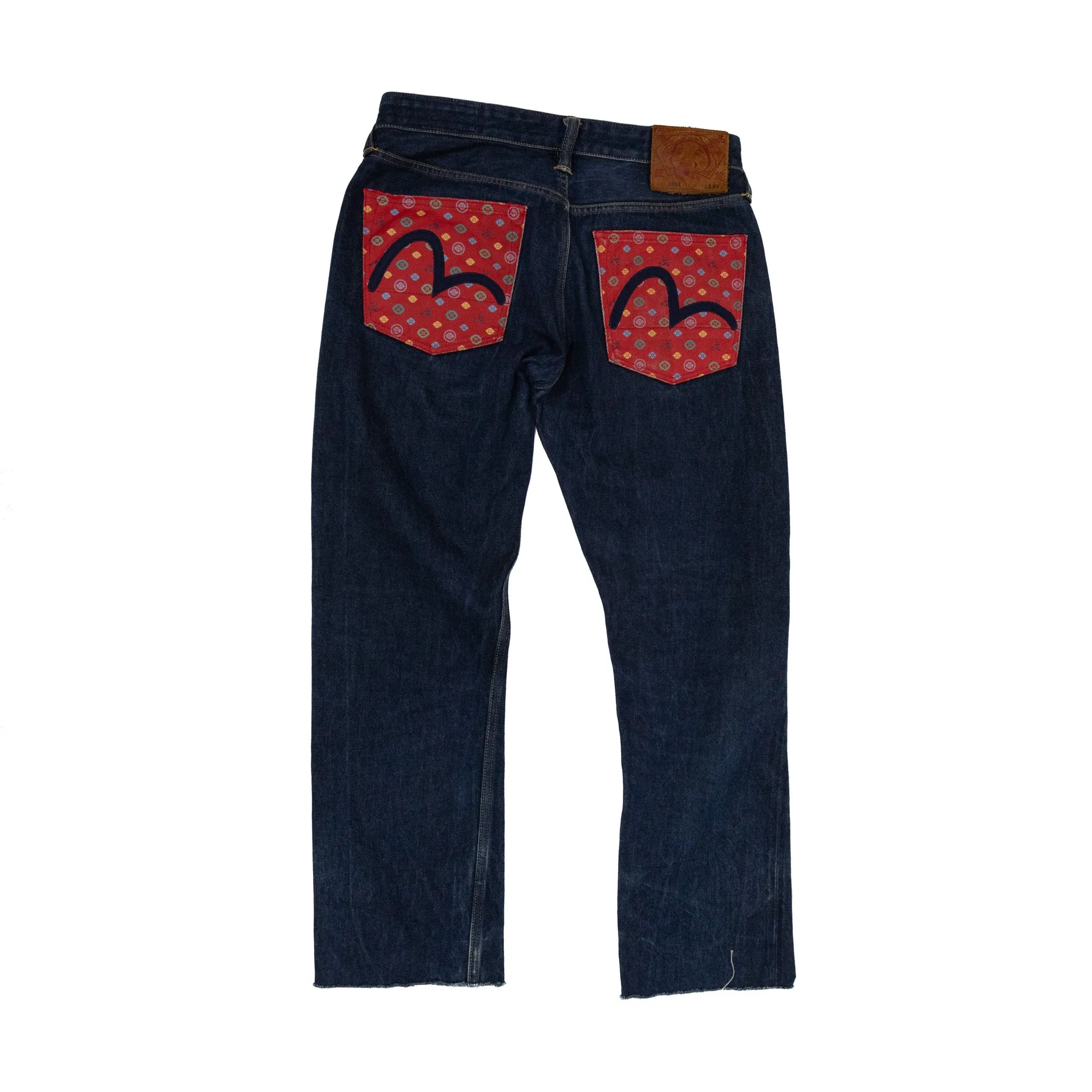 Evisu Flower Print Pocket Jeans