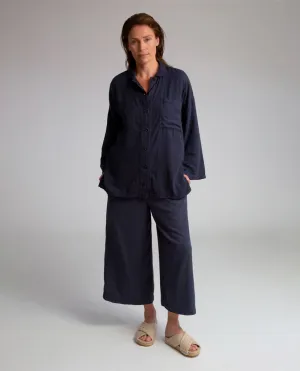 Evora Organic Cotton Trousers In Navy