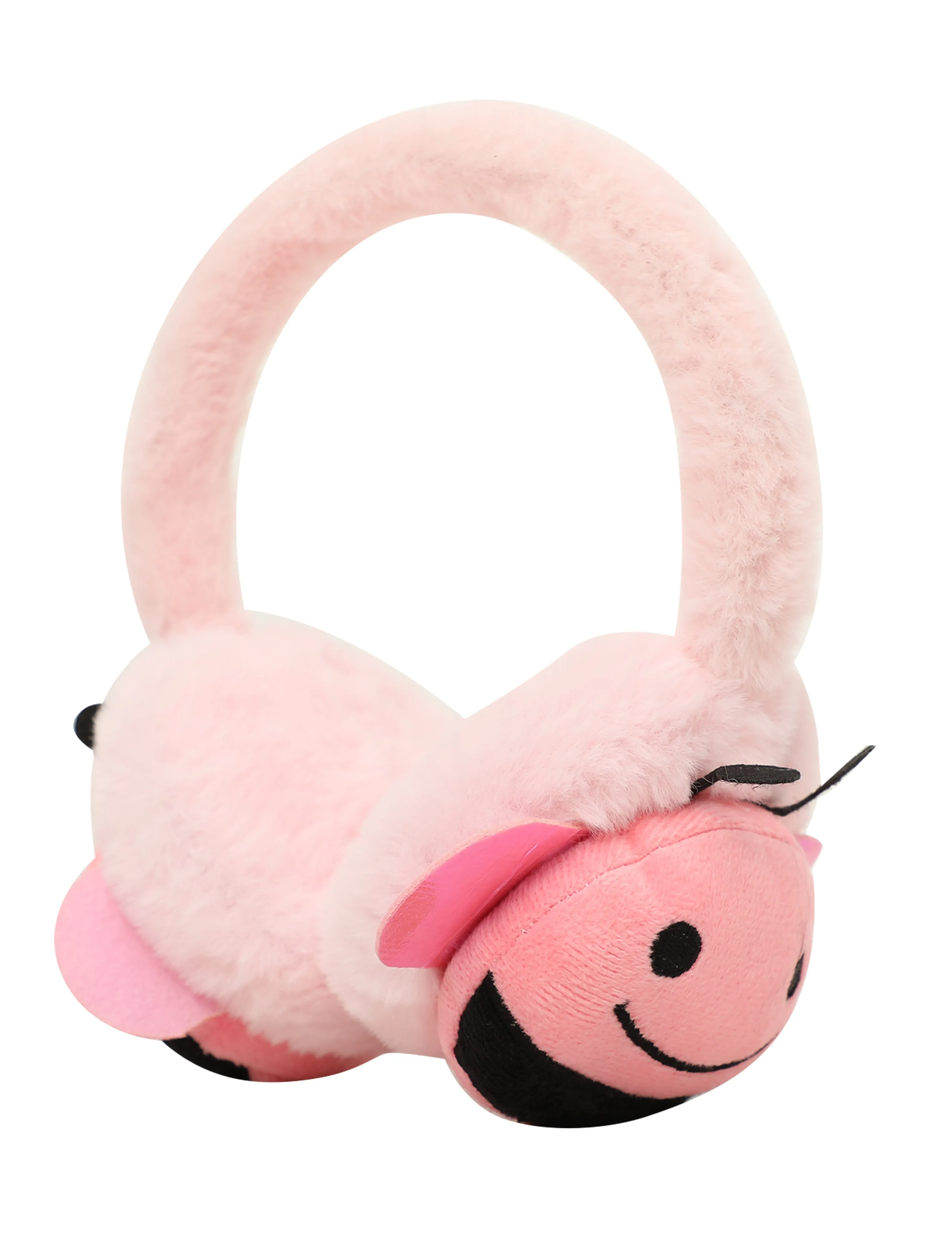 Fabseasons BabyPink Checkered Winter Ear Muffs for Kids (6  years) and Adults