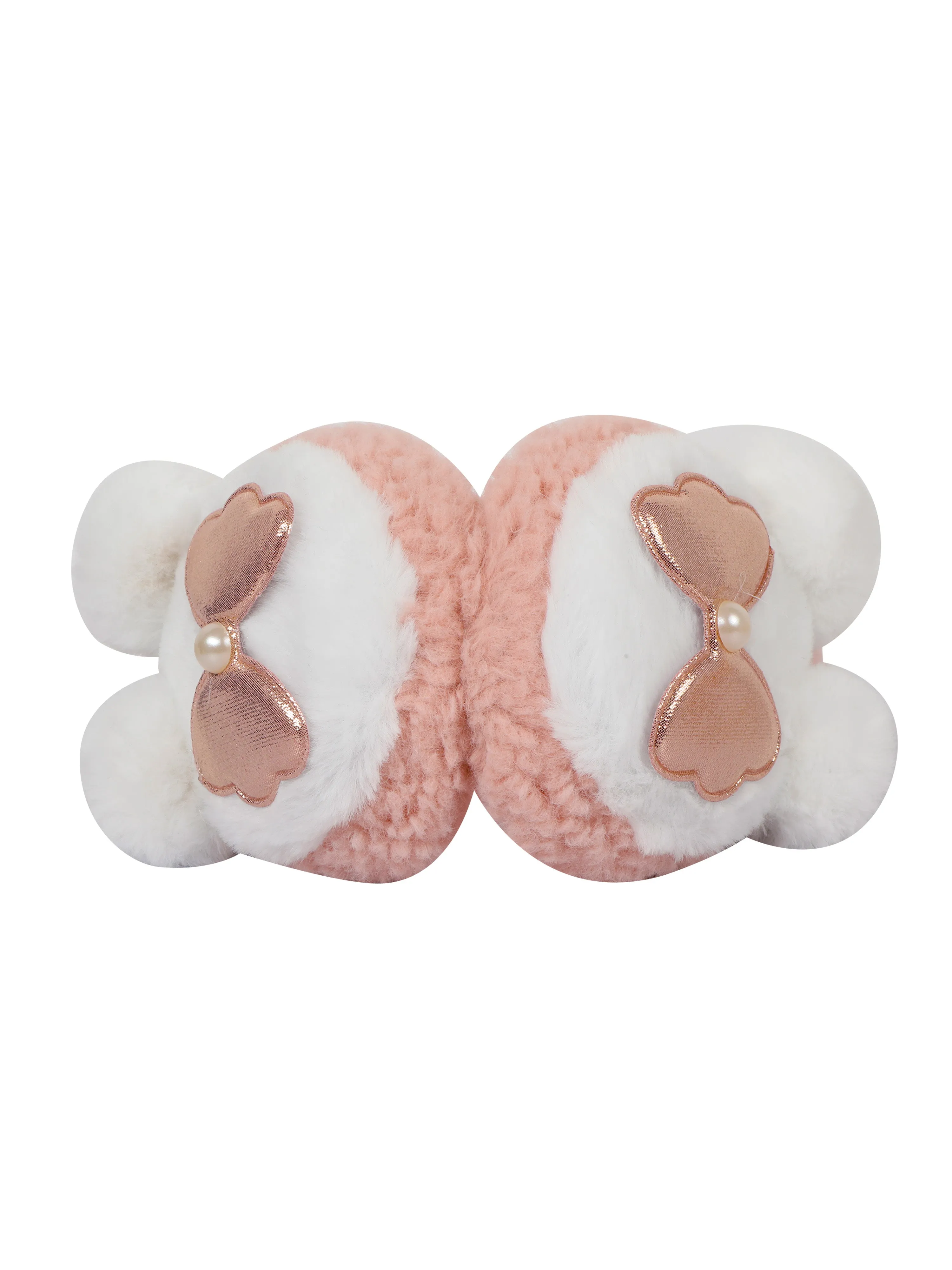 Fabseasons Peach Pompom Winter Ear Muffs for Kids and Adults: Keep Warm Outdoors