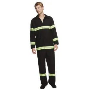 Fever Fireman Adult Costume, Black