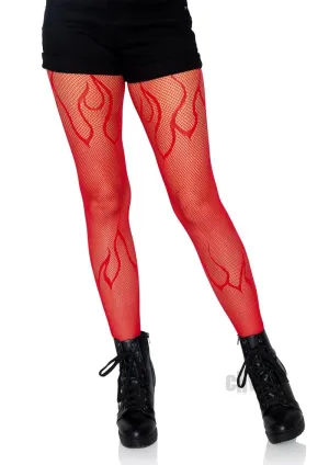 Flame Net Tights Os Red