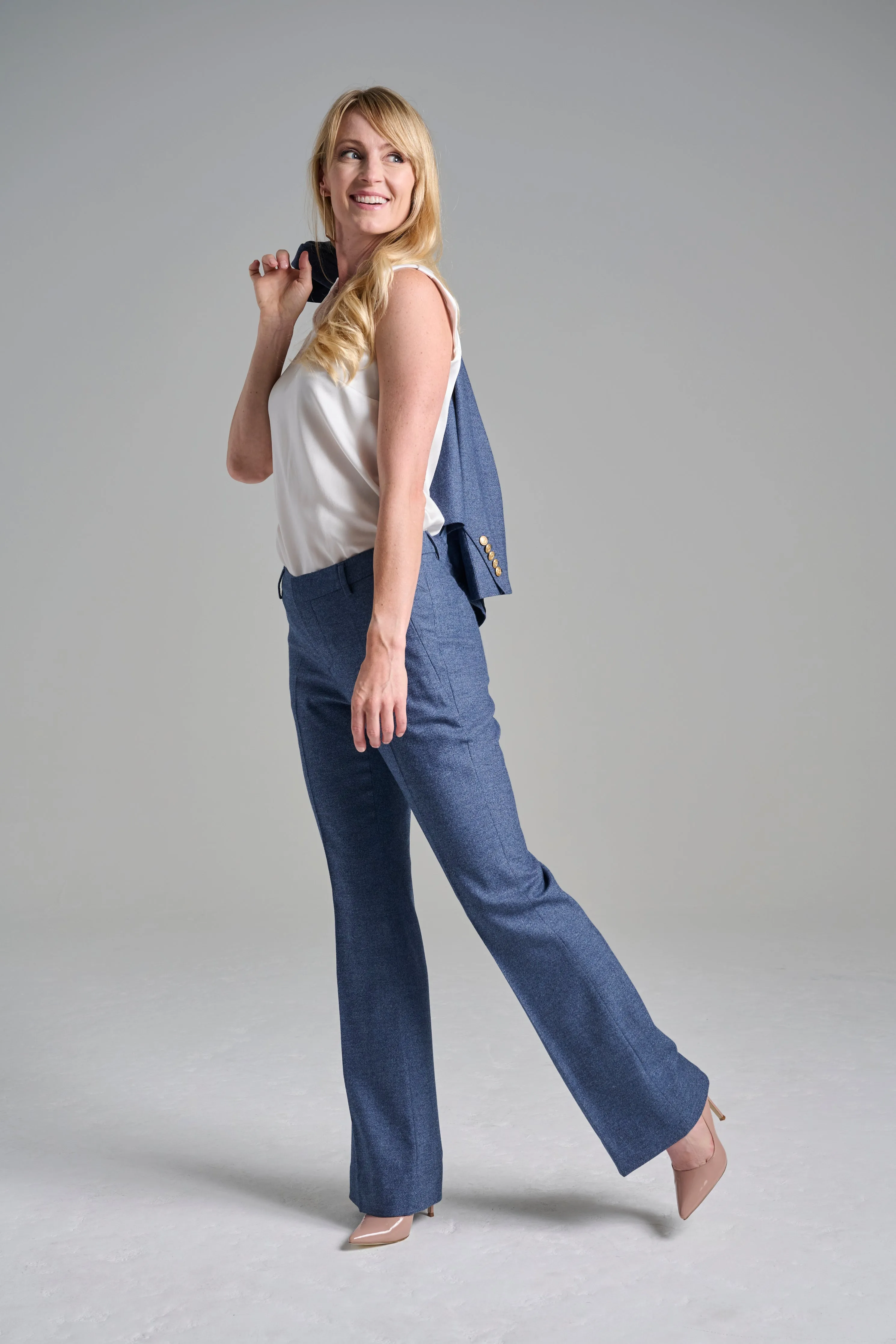 Flare Trouser - Denim Look Flannel- Sold out!