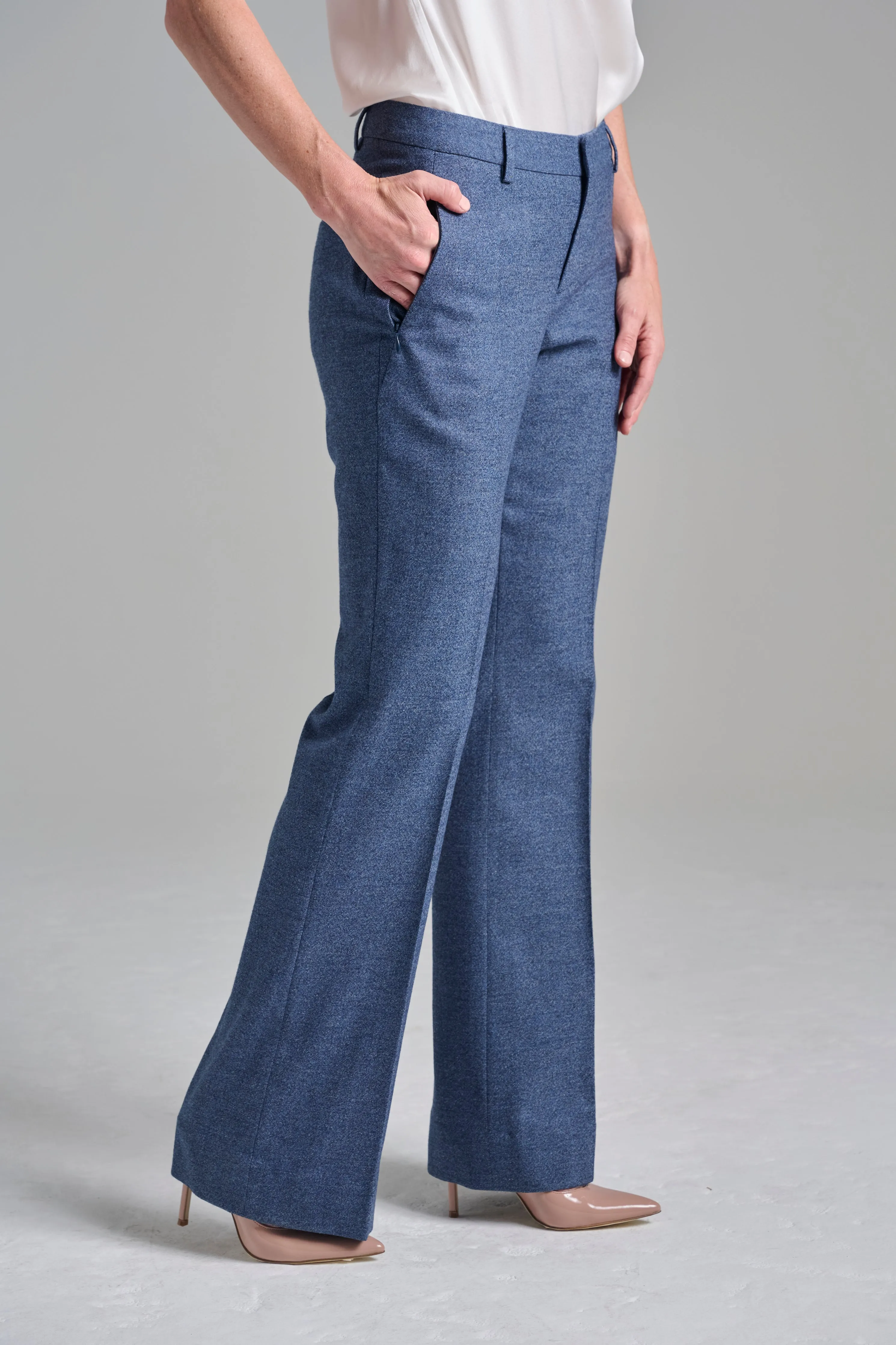 Flare Trouser - Denim Look Flannel- Sold out!