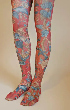 Flower Bird England Pannel By THE ART INSTITUTE OF CHICAGO Printed Art Tights