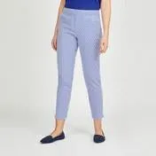 Geometric Wave Slim Leg Trousers