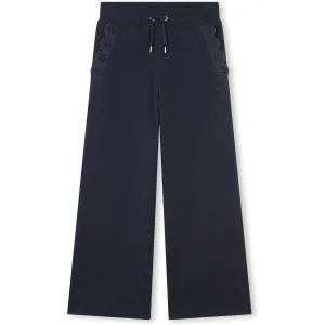 Girls Organic Navy Flare Trousers