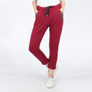 Glitter Pocket Jogger Berry